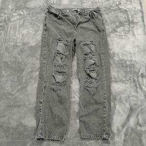 Distressed Gray Women Jeans